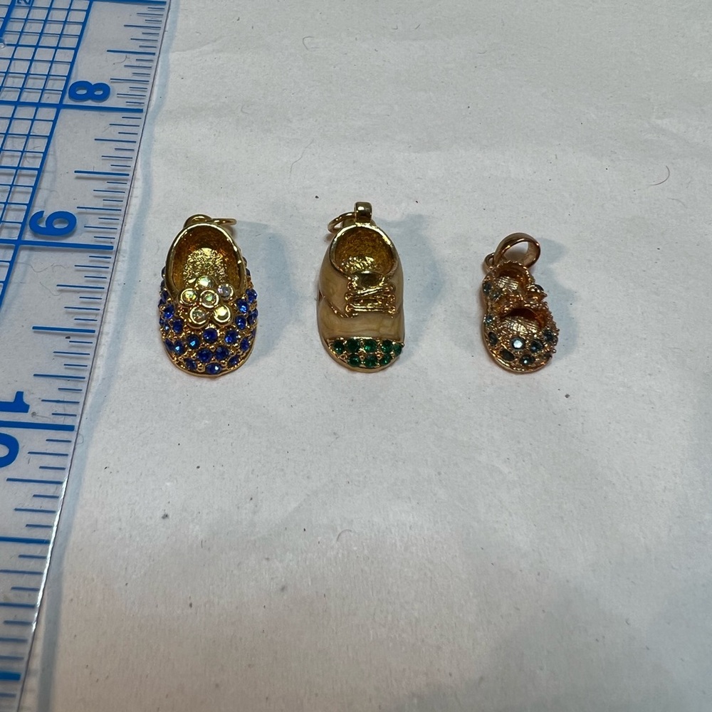 3 Baby Shoe Charms